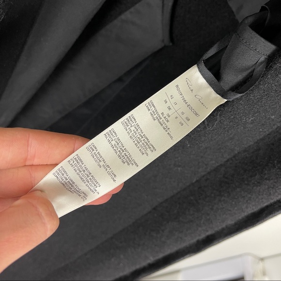 RARE Rick Owens Runway 2017 Wool Cape Zip Coat - Picture 13 of 16